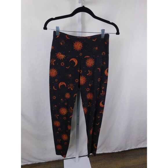 No Boundaries Leggings Womens Medium Navy Orange Halloween Celestial Print Bats - Picture 1 of 11